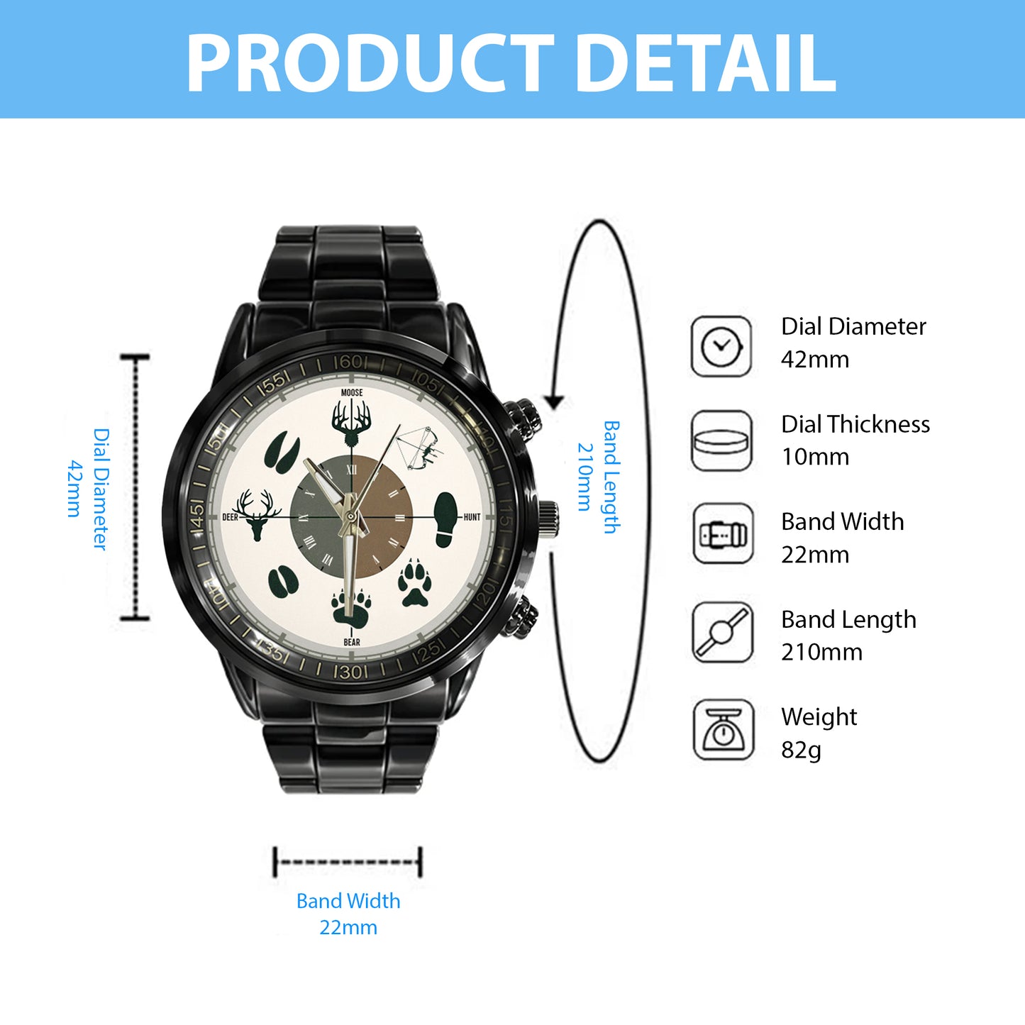 Men's Watch - Hunting Wristwatch