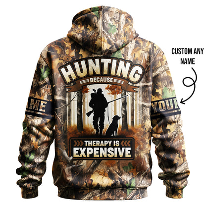 Camo Hunting Hoodie – Hunting Because Therapy is Expensive