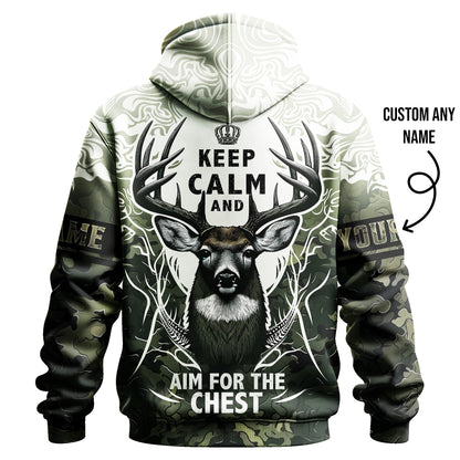 Deer Hunting Hoodie – Keep Calm and Aim for the Chest