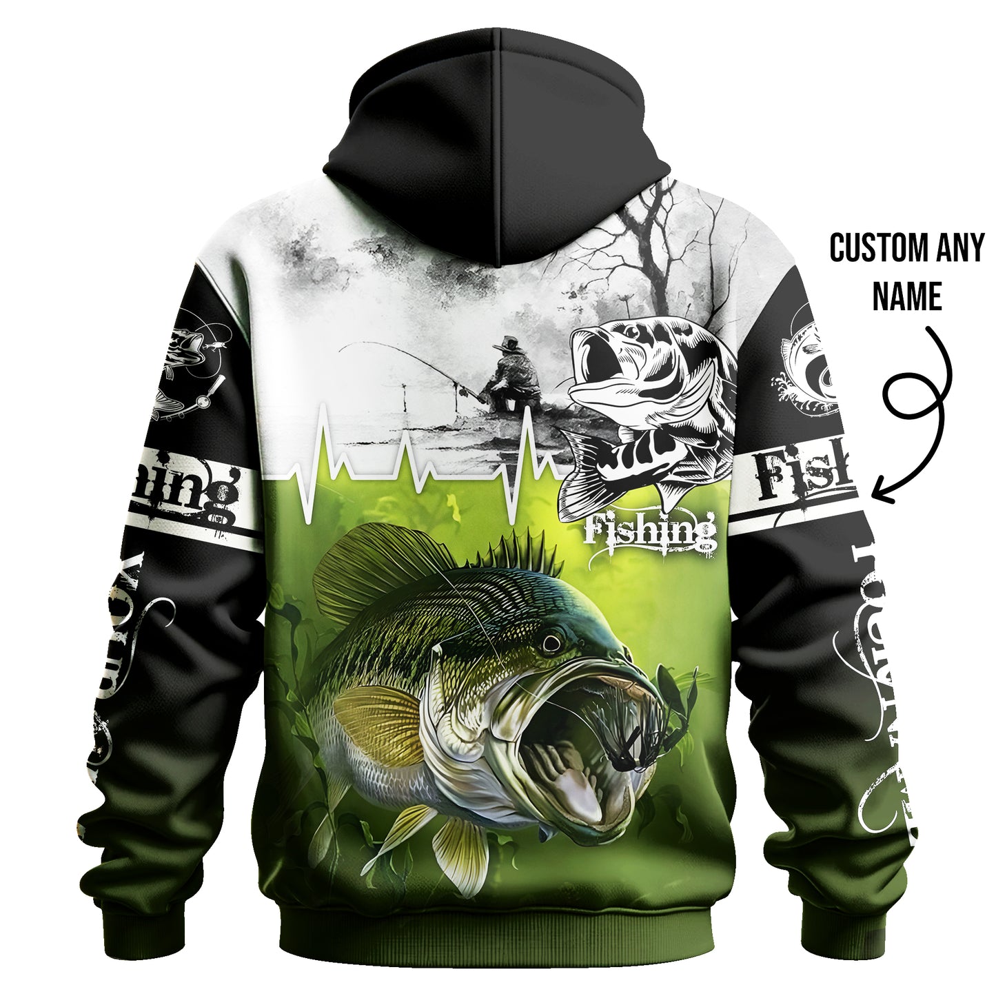 AOP Fishing Hoodie - Custom Bass Fishing