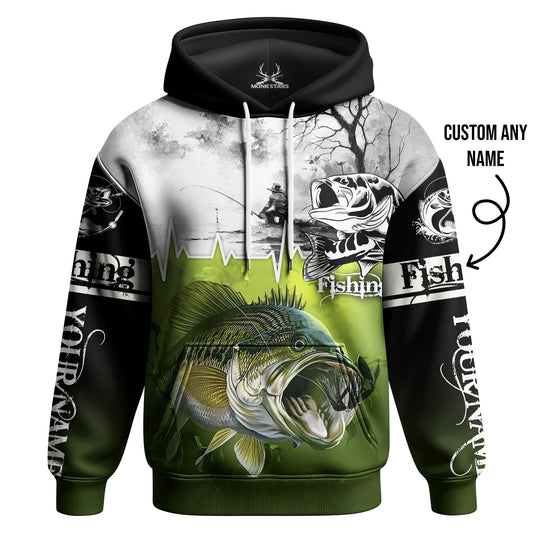 AOP Fishing Hoodie - Custom Bass Fishing