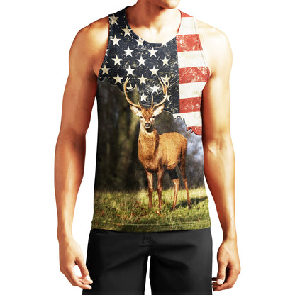 Deer Hunting Hoodie - American Flag Deer