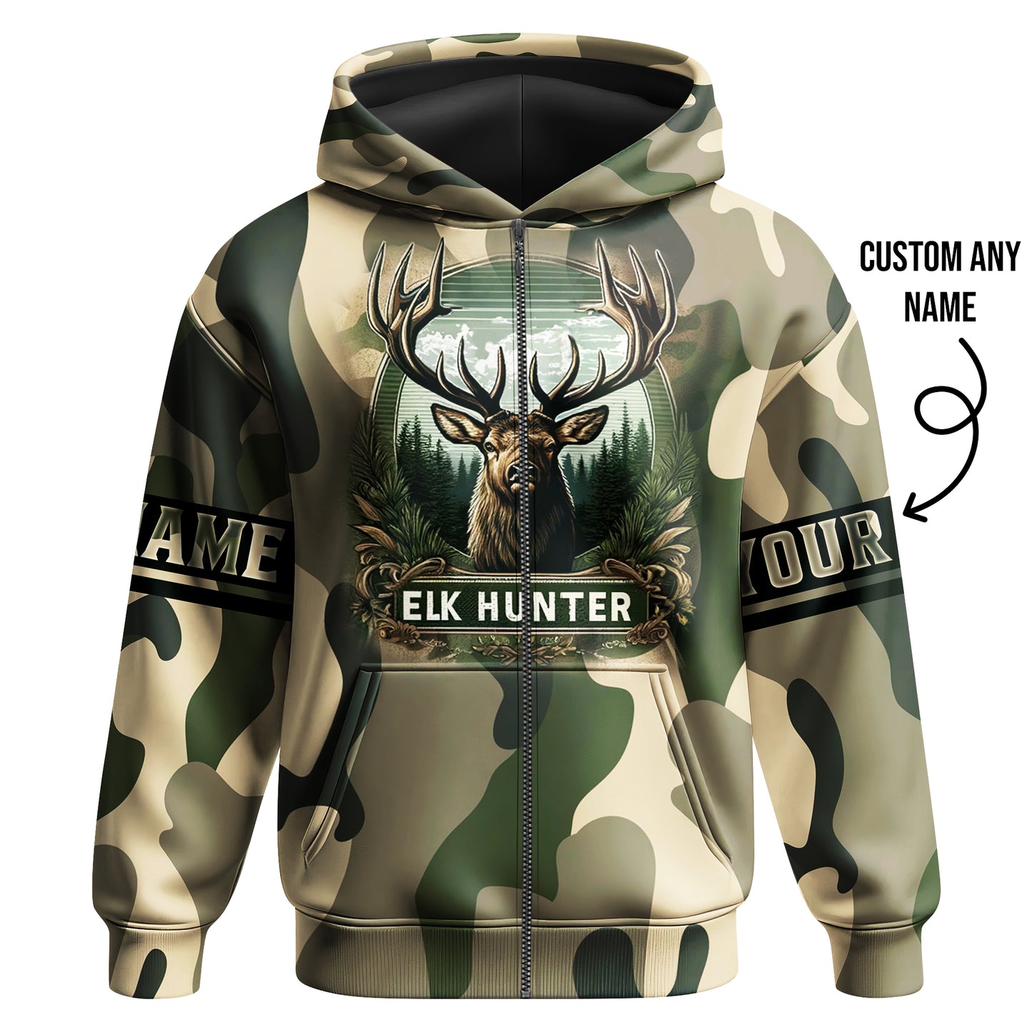 Elk Hunting Hoodie - AOP Hoodie